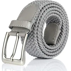 BFM05 Elastic Braided Belt, 1 3/8", Woven Stretch Belt for Golf Casual Jeans Shorts Pants