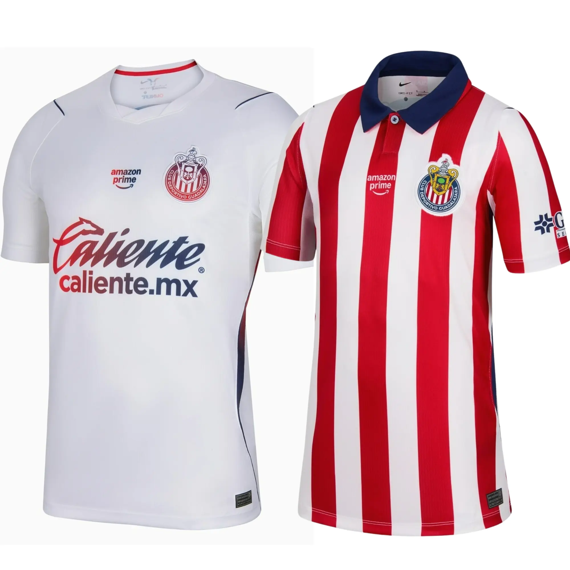 Chivas Liga MX Jersey 2026–2027 – Home Red White Stripe Away White Soccer Shirt, Unisex Football Fan Top