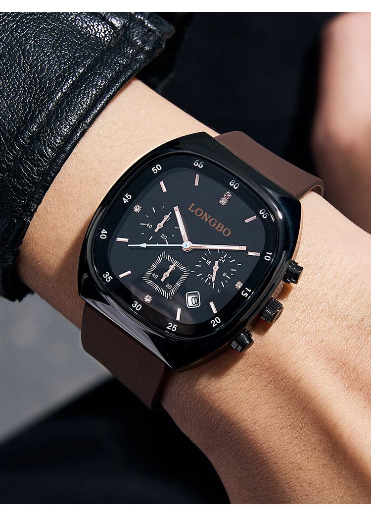 Fashionable Analog Watch, Sporty Waterproof Modern Unisex Open-Face Wristwatch - Luminous Display, Silicone Strap, Adjustable for Daily Wear, Automatic Mechanical with Necklace Bust Jewelry Set for Outdoor Use, Sporty Waterproof Watch detail 3