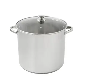 Mainstays Stainless Steel 20-Quart Stock Pot with Glass Lid