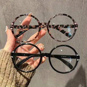 2 Pairs Vintage Round Frame Reading Glasses, High Quality Eyewear, Blue Light Blocking Unisex Large Frame, Daily Casual Book Reading Computer Use