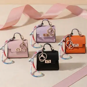 4PCS MiniBag Coins + Keys + Earbuds + Cards PU Leather Waterproof & Dustproof Hanging Design Holiday Gifts for Students, Kids, Besties & Wives Valentine's Day Present Cute Ins-Style for Daily Use Perfect for Work, Traveling Attaches to Backpacks or Belts