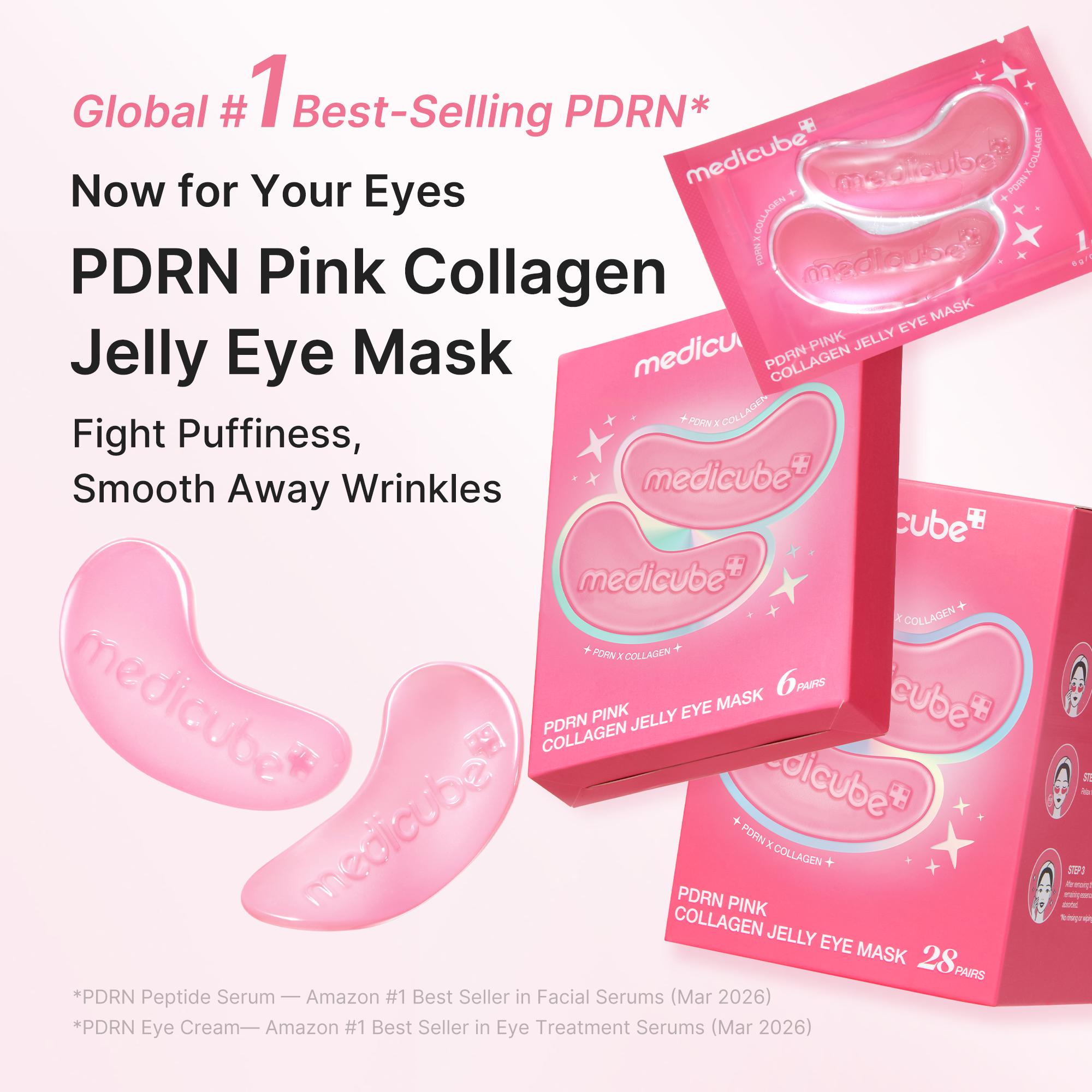 [NEW] [medicube] PDRN Pink Collagen Jelly Eye Mask | Hydrogel Eye Patches with PDRN, Collagen, NAD | Refreshing for Puffy, Tired Eyes | Firming for Look of Wrinkles, Fine Lines | Korean Skincare (6/28/50 Pairs)