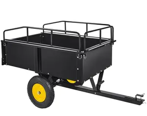Garvee Heavy Duty 750 Lbs Utility Trailer – 17 Cu Ft ATV Dump Trailer with Removable Sides, Pneumatic Tires & Quick-Dump Pull-Behind Yard Cart for Tractors, UTV, Lawn Mowers