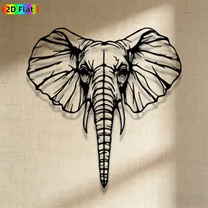 1pc Minimalist Elephant Head Metal Wall Art, Minimalist Elephant Head Statue Mural, Iron Craft, Perfect for Living Room, Garden, Zoo Corner Decor, Highquality Engraving, Intricate Craftsmanship, Christmas Decor, Ideal Gift for Nature Lovers