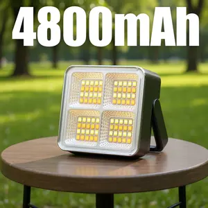 Outdoor camping exploration lighting-Mini Solar Rechargeable Multifunctional Searchlight, Outdoor Portable LED Floodlight With Magnetic Suction, High Lumen Flashlight, USB Rechargeable Portable Emergency Light, Suitable For Camping, Night Market,