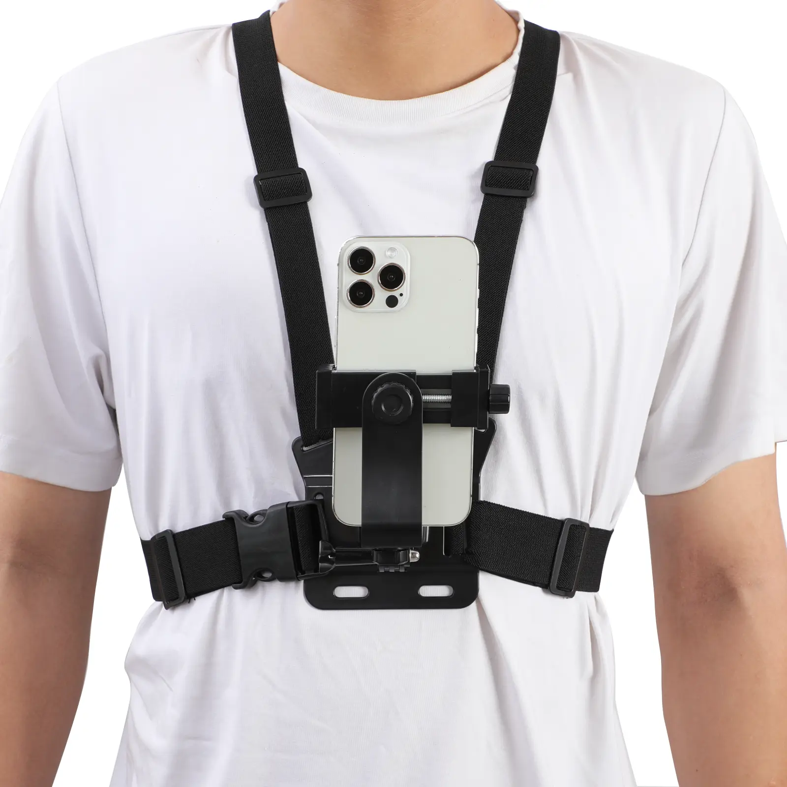 Hands-Free POV Chest Strap Mount: Universal Holder for All Smartphones (iPhone, Samsung, Google Pixel, Motorola) & Action Cameras (GoPro, Garmin) - Perfect for Sports Vlogging, Running, Cycling