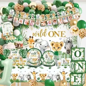 248pcs wild one birthday decorations for 1 year old boy complete wild one themed set sturdy 300g paper plates 104pcs balloon for 1st birthday parties and gettogethers serves 20