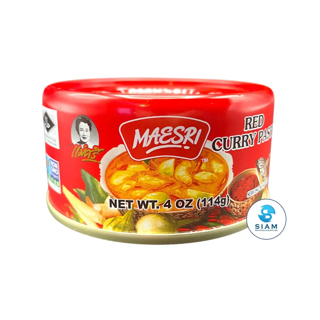 MaeSri Red Curry Paste, Vegan & Gluten-Free (4 oz) น้ำพริกแกงแดง แม่ศรี