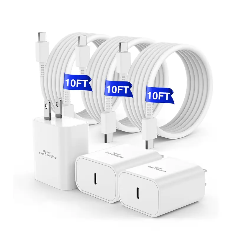 45W USB-C Fast Charger Block with 10ft Type-C Cable, Electronic Mobile Smartphone Cellphone Charger with Safety Protection System for iPhone 16/16 Pro/16 Pro Max/16 Plus/15/15 Pro Max/15 Pro/15 Plus & S25, Over-Voltage Protection For Peace