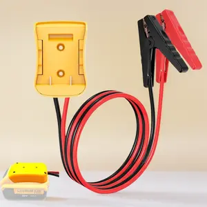 Jumper Cables for Car with Adapter Compatible with DE.WALT 20V Batteries, Silicone wire 8AWG 2FT Automotive Booster Cables for Jump Starting Car Using Tool Battery, Temperature resistance 392℉(200℃)