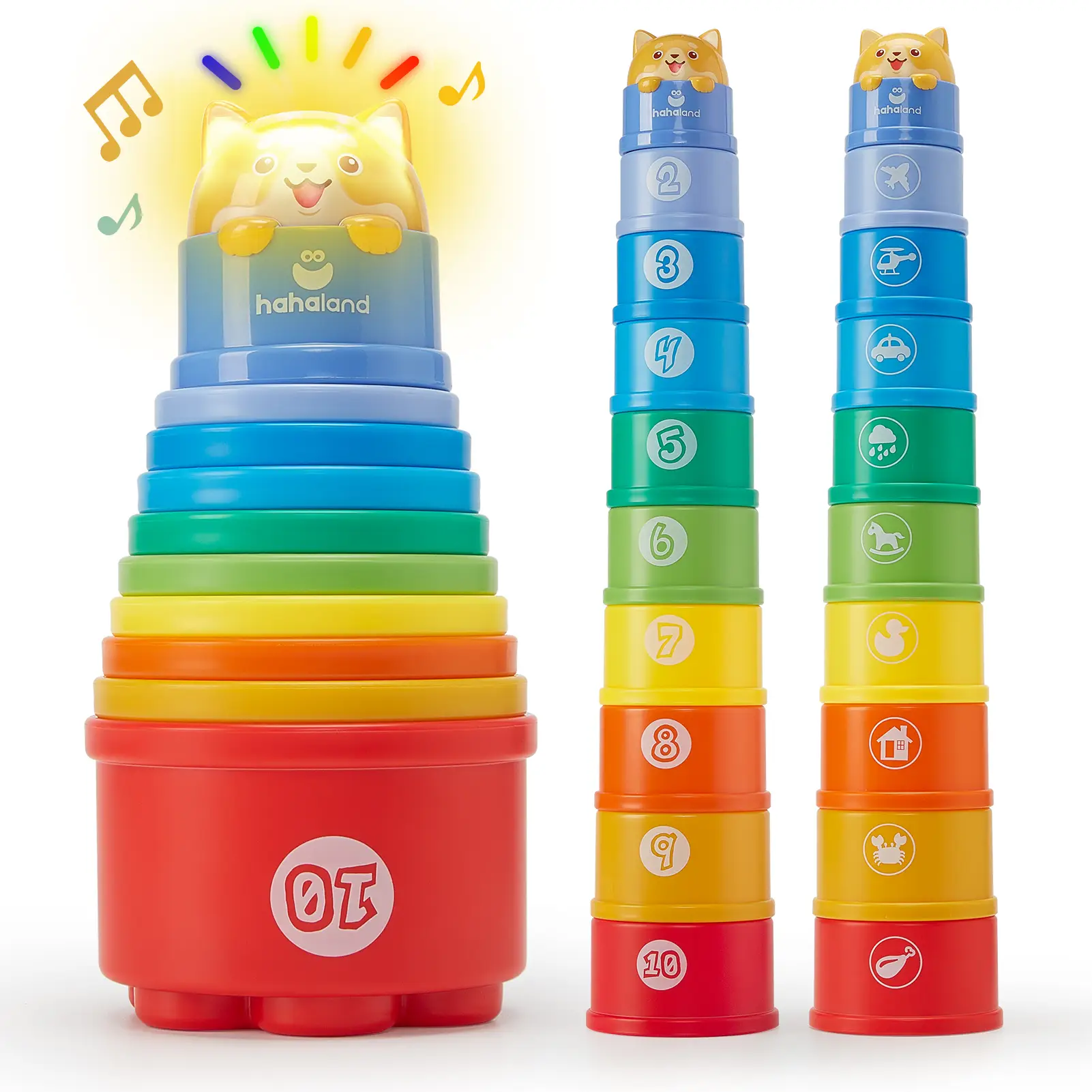 hahaland Stacking Toys for Toddlers 1-3 - Stacking Cups - Toddler Toy Age 1-2 Learning Montessori Toys for 1 Year Old Boy Birthday Gift Baby Stacking