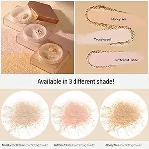 beauty creations Bye Filter Loose Setting Powder - Matte Finish, Long-Lasting, 14 Hour Lock, Translucent Dream, Butternut Babe, Honey Me - Flawless