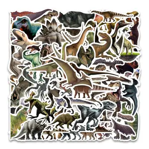 Dinosaur Pattern Sticker, 54pcs/pack Waterproof Self Adhesive Decor Paper, Decor Sticker for Gift Greeting Card Water Bottle Laptop Phone Cellphone