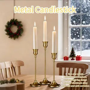 Metal Candlesticks,Tapered Candlestick Sets,Table Centerpiece Candlesticks,European Metal Candlesticks,Tall Candlesticks, Gifts, Suitable for Halloween,Thanksgiving,Christmas,Weddings, Party,Home Decor,Birthdays,Gatherings,Candlelight Dinner Decorations