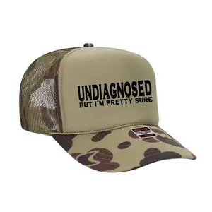 Undiagnosed But I'm Pretty Sure Funny Trucker Hat -Otto Brand, Adjustable Snapback Closure, Breathable Mesh Back, High-Quality Foam Front Panel, 4oz Weight, 4in Crown Height