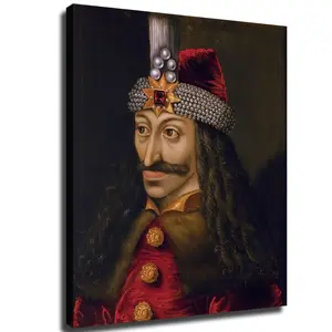 1 Piece Wooden Frame Wall Art, Ready to Hang, Vlad III Dracula Known as the Piercing Prince Poster, Art Wall, Suitable as a Gift, Home Living Room Bedroom Office Cafe Wall Decoration, Perfect Gift and Home Decor
