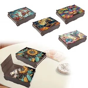 DIY Diamond Arts Colorful Painting Storage Box Kit, DIY Birds & Dreamcatcher Patterns Diamond Art Painting Kit, Home Desktop Storage Handmade Art Decorations