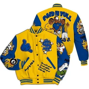 Varsity Jacket To Match High Laney 1S, Paid In Full Full-Print Bomber, Sneakerhead Urban Streetwear Jacket For Hype Fashion Fans