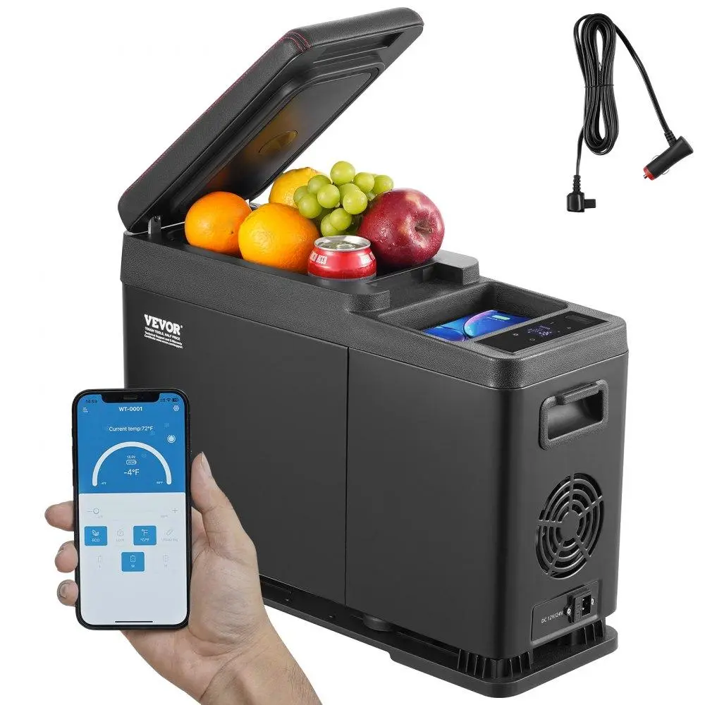 【SummerFinds】VEVOR 12 Volt Car Armrest Refrigerator Fridge, 8 L Single Zone Portable Freezer, -4℉-68℉ Adjustable Range, 12/24V DC and 100-240V AC Compressor Cooler for Outdoor, Camping