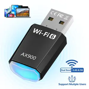 USB WiFi Adapter for PC, WiFi 6 Dual Band 5GHz/2.4GHz Wireless Network Adapter, USB WiFi Dongle Plug & Play for Desktop Laptop Windows 11/10/8.1/8/7