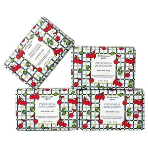 Beekman 1802 Goat Milk Pistachio Dark Cherry Bar Soap 4-pack