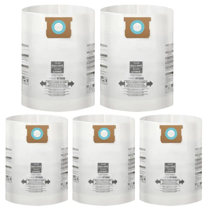 Disposable Dust Collection Vacuum Filter Bags for Shop Vac Users, Disposal Pack Options (3/6/9 Packs, 3 Pcs Each), 15-22 Gal G/J Type Replacement Filter Cloth with Leakproof Seal, Compatible with 90663,9066300,90673,9067300,VF2008,Dust Capture Function
