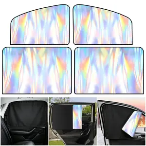 4 Pack Magnetic Car Window Shades, Privacy Curtain Sun Shade Cover, UV Light Blocking Breathable Car Curtain for Nap Camping Travel
