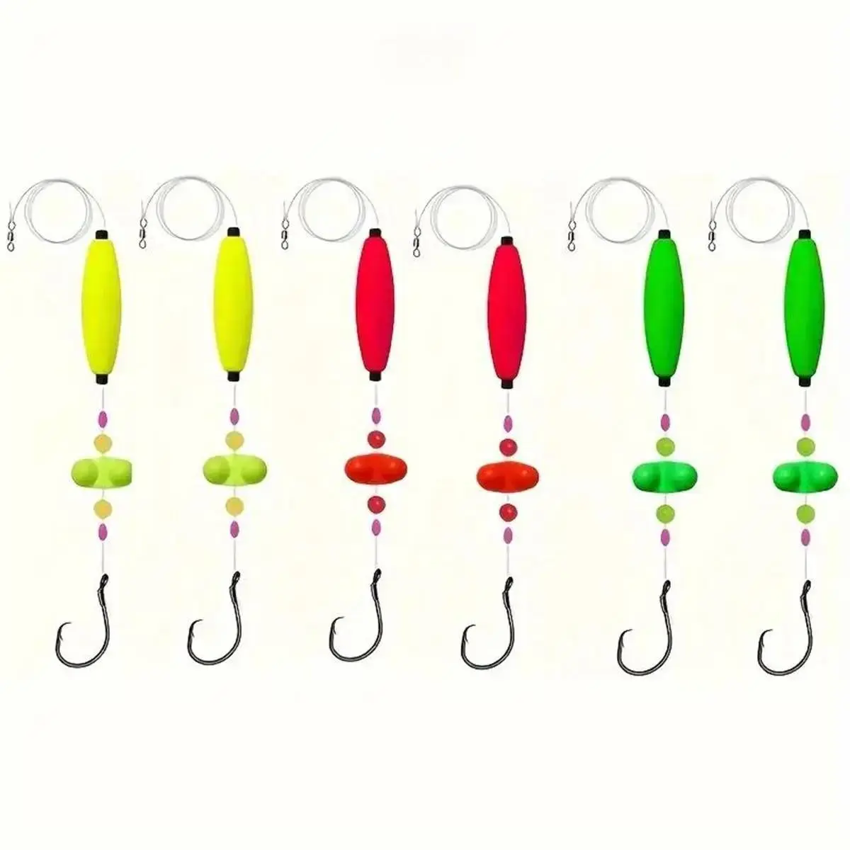 Catfish Rigs Fishing Tackle Kit - Sport Fishing  6/0 Circle Hooks, Peg & Cigar Floats, High-Visibility Fluorescent Paint, Durable EVA Material, Lightweight Flathead Rig for Serious Anglers