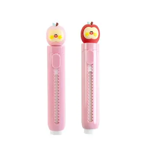 Apple and pear fruit-shaped light-changing retractable eraser, stationery eraser for students and office use, portable eraser, durable large eraser