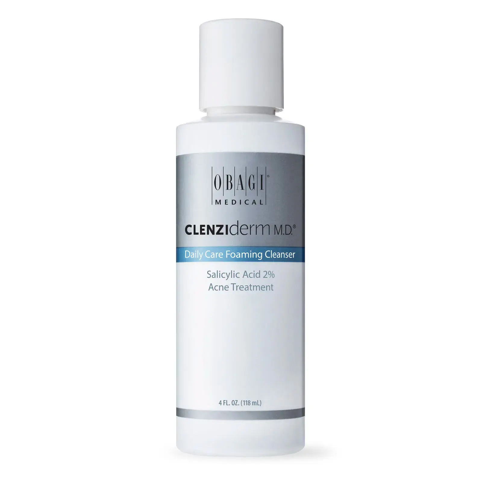 Obagi CLENZIderm M.D. Foaming Anti-Acne Facial Cleanser with 2% Salicylic Acid & Menthol, Daily Facial Cleansing Face Wash for Normal & Acne-Prone Adult Skin, 4 oz, 4Oz, Foaming Lotion, Pore Clearing, Peroxide, Benzoyl