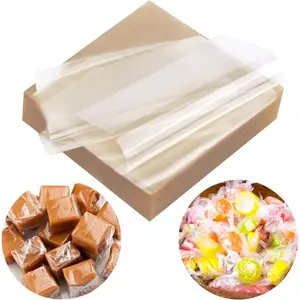 Wrappers for Homemade , 500 Square Sheets Natural Cellophane, 5"x5" Clear Caramel Wrappers for Chocolate Lollipop  Making Supplies