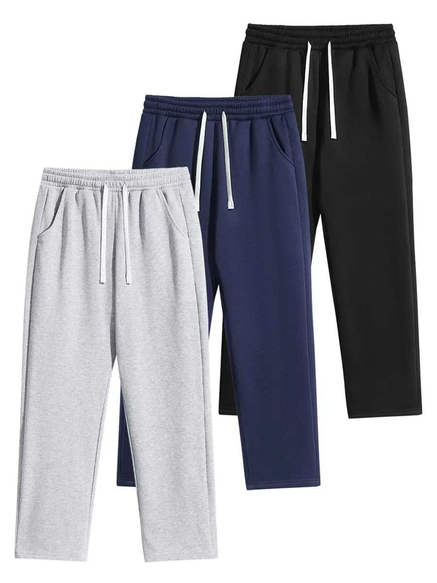 Men’s Classic Solid-Color Fitted Joggers, Elastic Waistband Casual Athletic Long Pants, 35% Cotton-65% Polyester Blend, Pilling-Resistant, Shrink-Resistant, Ideal for Basketball, Running