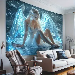 1pc Glam Angel in Water Backdrop Cloth, Polyester, No Feathers, Electricity-Free, Perfect for Living Room, Bedroom, Office, Party Decor, Creative Gift Idea