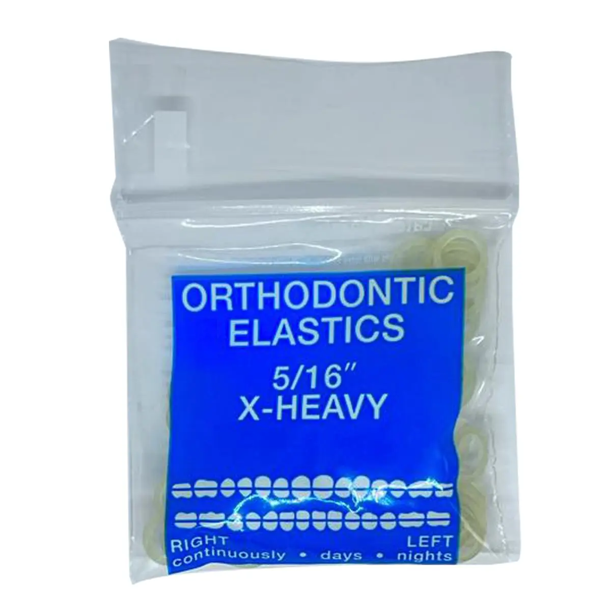Orthodontic Intraoral Elastics - 10 bag x 100pcs - Extra Heavy 5/16" 8 oz - 7.9mm, Surgical Latex - 1000pcs, Dental natural material - Made in USA - Orthodentalusa Corp.