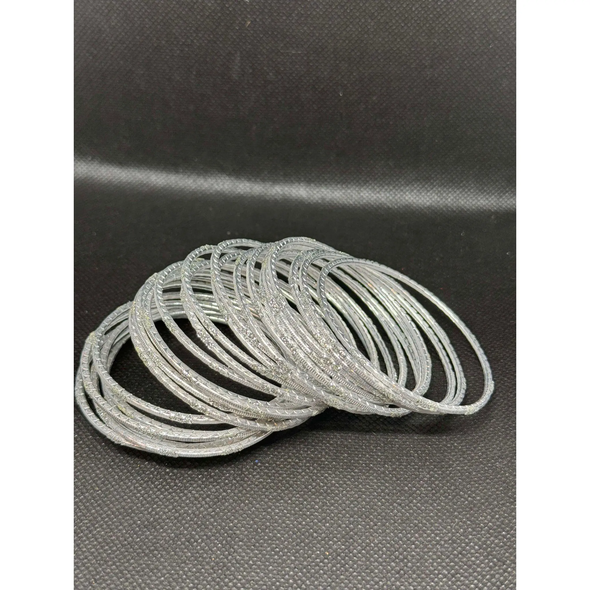 Silver Colored Bangle Set
