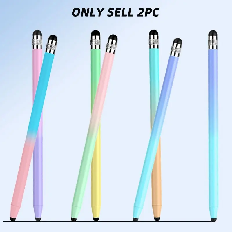 Colorful Stylus Pen, 2 Counts Rubber Nib Stylus Pen, Touch Screen Stylus Pen for Apple iPad iOS Android Samsung Tablet & All Capacitive Touch Screens, Digital Pen, Tablet Styluses, Touchscreen Pen