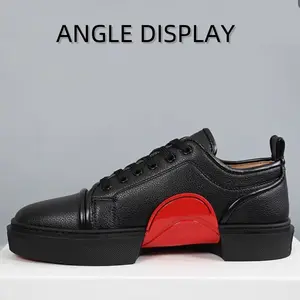 2026 new crescent red bottoms low top soft soled shoes Rheinstone fashionable casual sports shoes, luxurious and comfortable leather board shoes