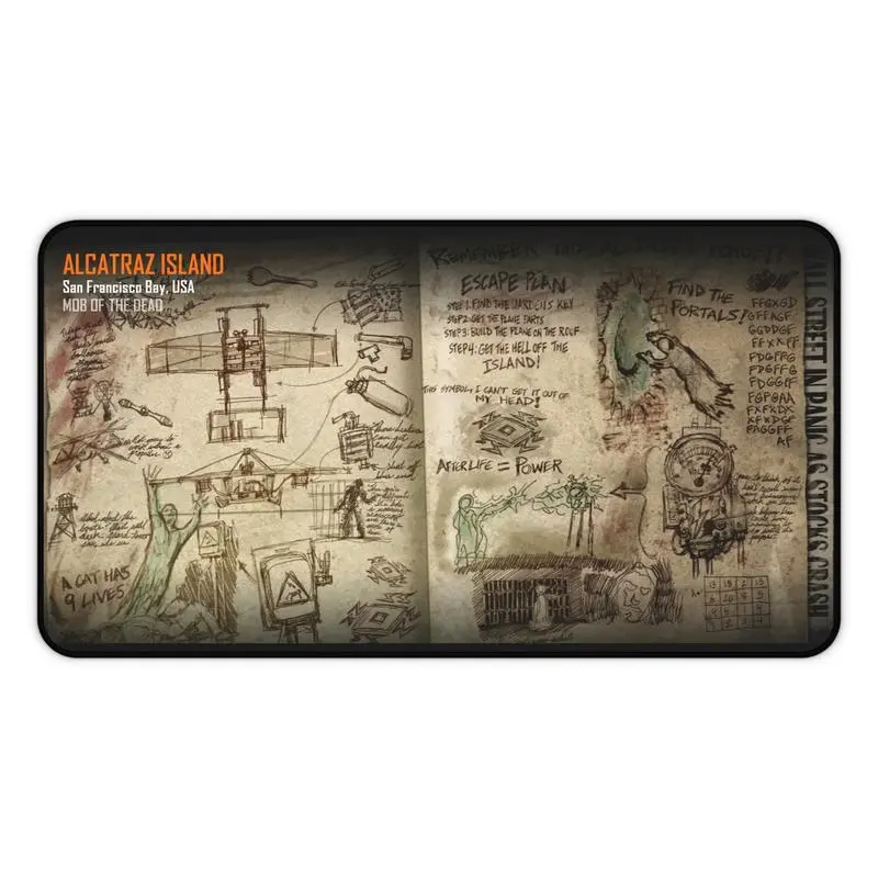Zombies Desk Mats – Black Ops-Inspired Loading Screens Mob Of The Dead – Black Ops-Inspired Loading Screen Design, Gaming Items, PC Accessories, Non-Stitched Mat