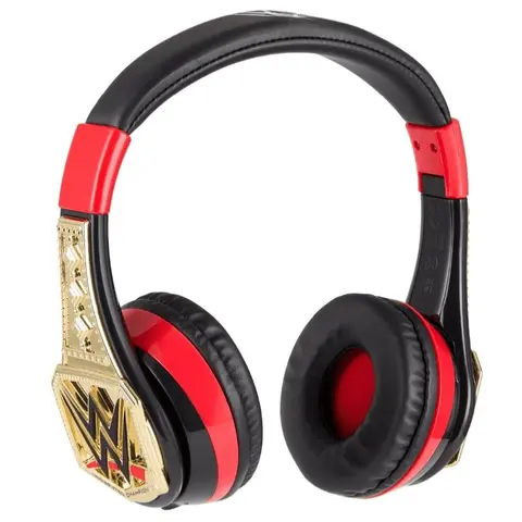 WWE Kids' Bluetooth Headphones - Wireless Rechargeable Plastic Headset with Stereo Audio, Motor, Adjustable Headband, Foldable Design, Detachable Cable, 20kHz Frequency, for School, Movies, YouTube, Game Console Use