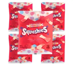 Smarties Squashies Foam Candy, Raspberry & Cream Flavored 5-Pack