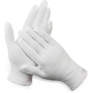 12 Pairs XL White Cotton Gloves for Dry Hand Moisturizing Cosmetic Eczema Hand Spa and Jewelry Inspection