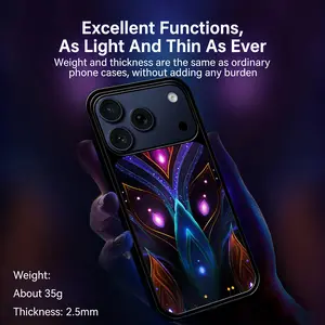 Apple iPhone 17 Series Night Demon Glowing Phone Case, Voice Activated Beat Sync Colorful Cold Light, 2.5mm Ultra Slim Shockproof Cover, New Generation