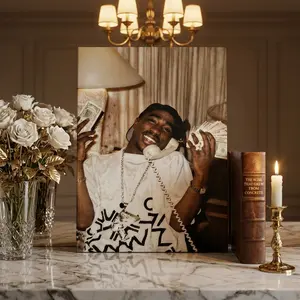 High-Quality Framed Canvas Print Wall Decor, Tupac Shakur Realistic Art, Hip-Hop Culture Star, Perfect Gift for Rap Music Lovers, Vintage Wall Art