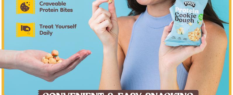 FUUL Protein Cookie Dough Bites - High Protein 15g Low Sugar 6g - Perfect for Snacking or Post Workout Recovery - Chocolate chip and Birthday Cake Flavors FUUL Protein Cookie Dough Bites - High Protein 15g Low Sugar 6g - Perfect for Snacking or Post Workout Recovery - Chocolate chip and Birthday Cake Flavors