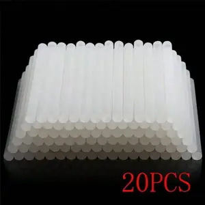 20pcs Transparent Hot Glue Sticks, Non-Toxic, Smoke-Free, Odorless, Smooth Surface, Ideal for Art, DIY, Woodworking, Home Renovation