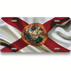 Florida State Flag License Plate - 12"x6" License Plate Aluminum Standard Fit - For Car Truck Vanity Plate - Car Accessory Universal Fit - Gift Idea - Novelty Plate - PLP0049