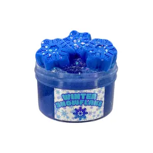 Blue Winter Snowflake Clear and Icee DIY slime