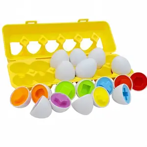 Children Egg-Shaped Sensory Toy, Color & Shape Classification Puzzle Set, Shape Sorter, Stress Relief Learning Toy, Perfect Birthday Gift (12 Random Colors)