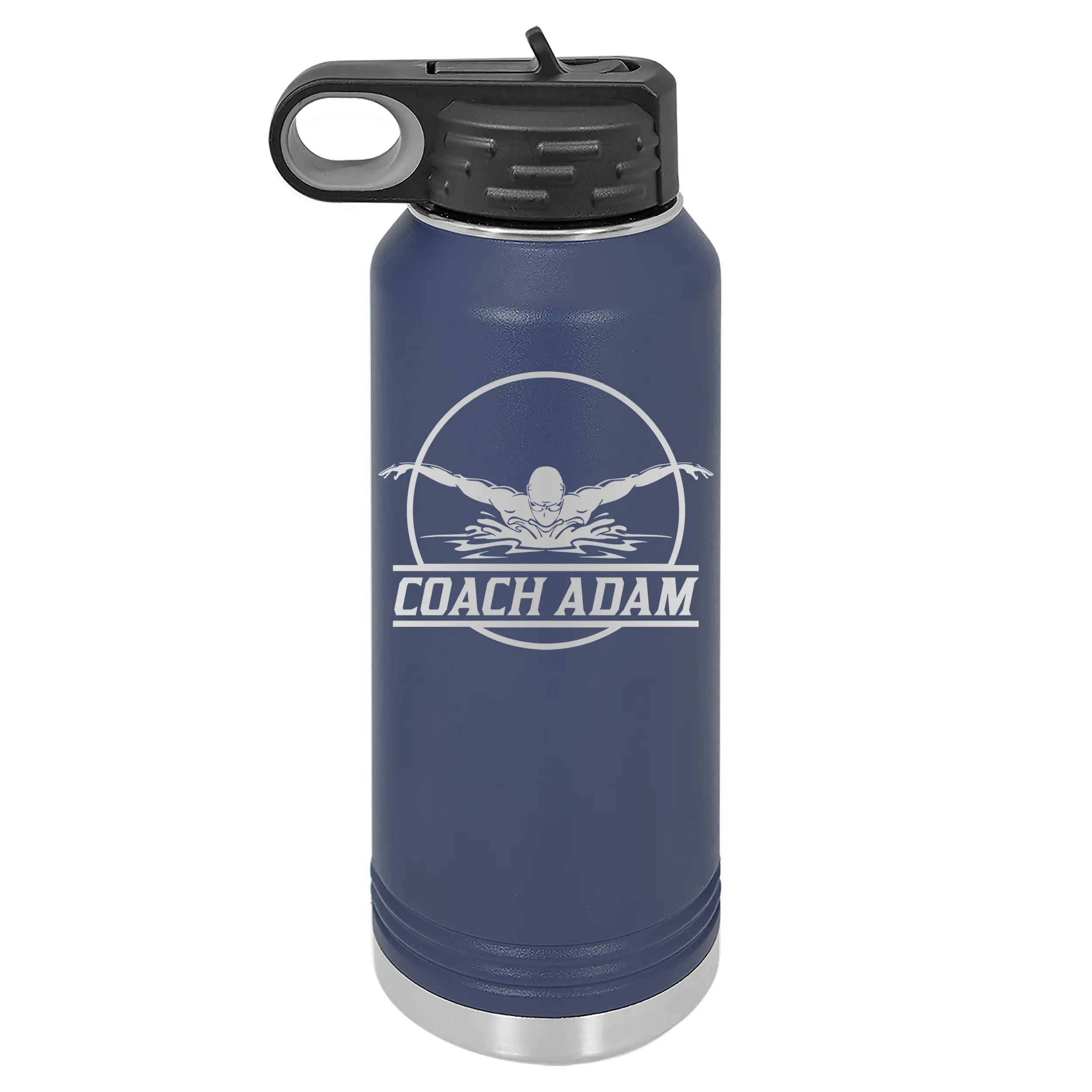 Personalized Swimming, Swimmer, Swim Appreciation Gift Laser Engraved 32 oz. Stainless Steel Bottle 13 Colors Available